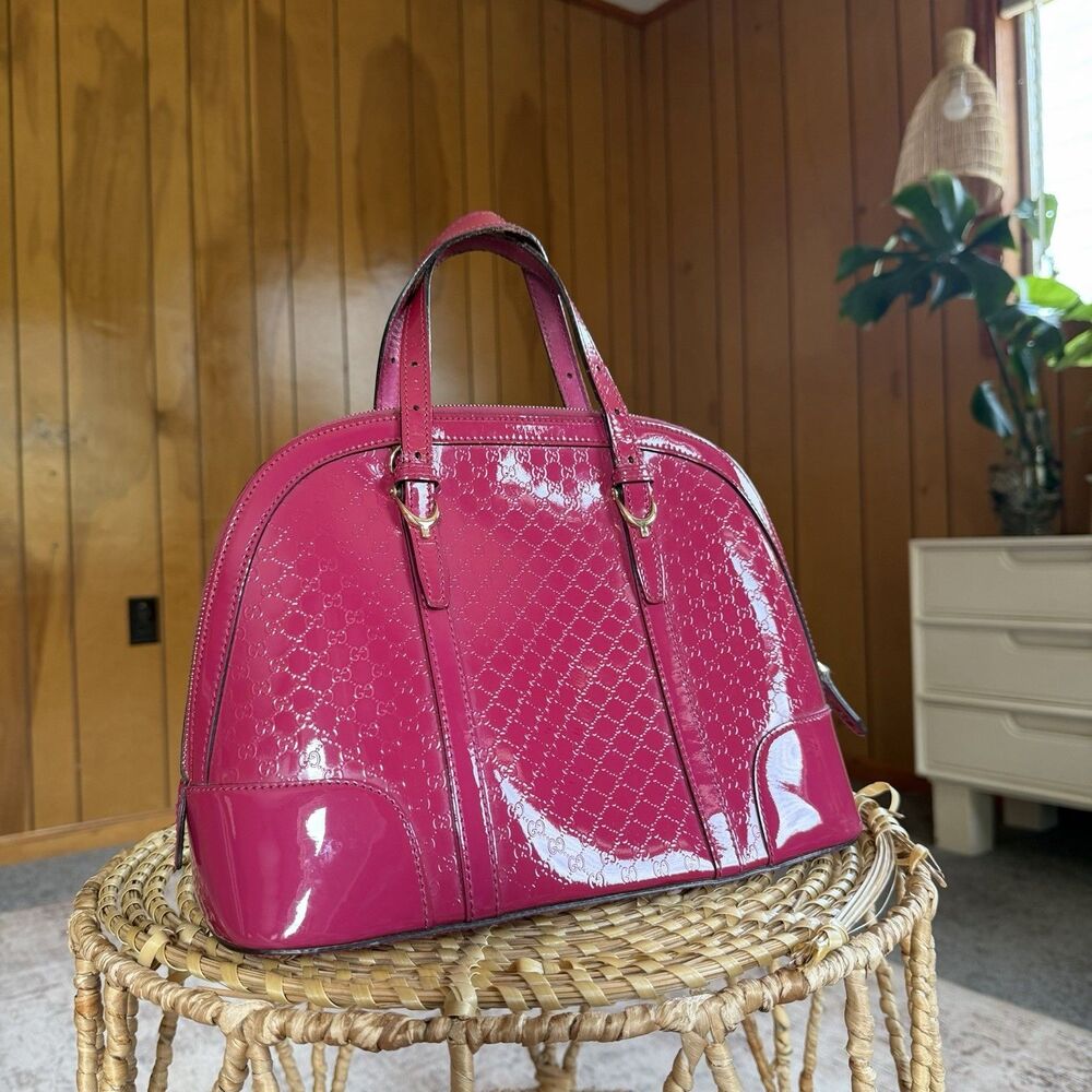 Gucci Microguccissima Pink Patent Leather Nice Dome Bag Pre-Loved Authentic - Picture 2 of 16